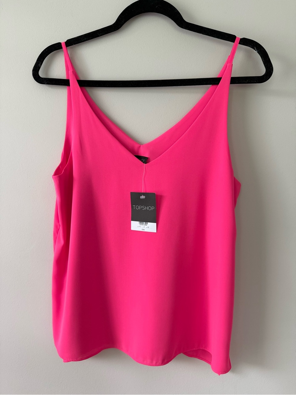 Topshop Bright Pink V-Neck Spaghetti Strap Camisole